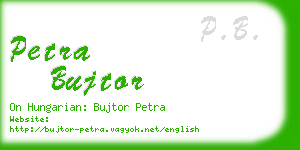 petra bujtor business card